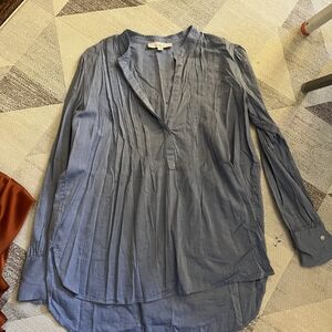 LOFT Blue Long Sleeve Blouse